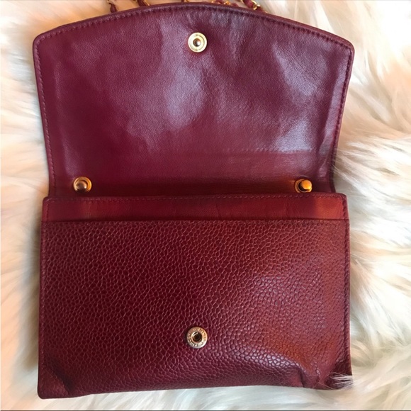 Authentic Chanel Micro Mini Dark Red Caviar Flap Bag - Picture 4 of 7